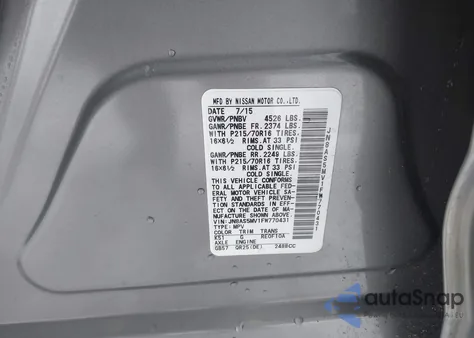 2015 Nissan Rogue Select S from USA, damaged, VIN JN8AS5MV1FW770431